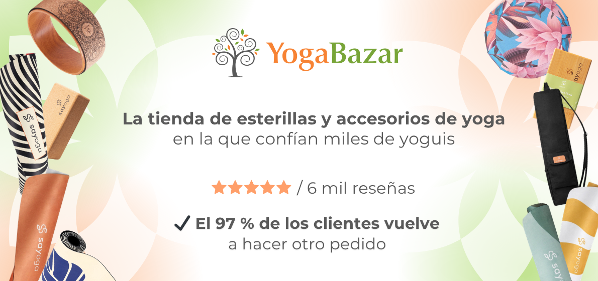 Yoga Bazar — tienda de esterillas y accesorios de yoga en la que confían miles de yoguis. 6.000 reseñas. 97% de los clientes vuelve a comprar.