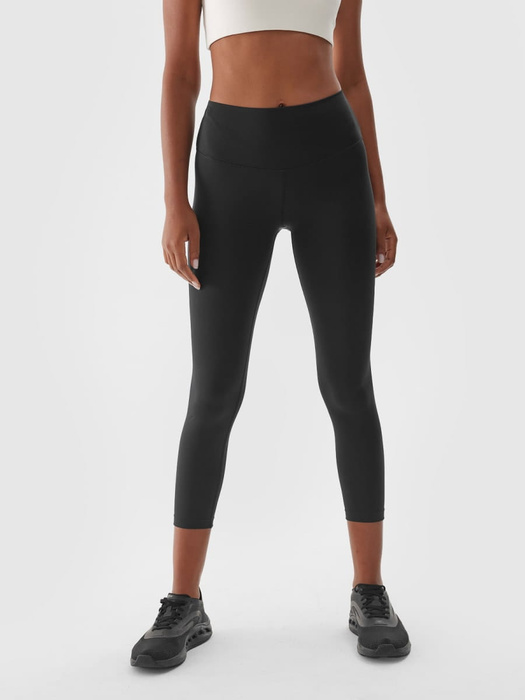 Legginsy do jogi 4F 7/8 F276 wysoki stan - czarne, rozmiar XS