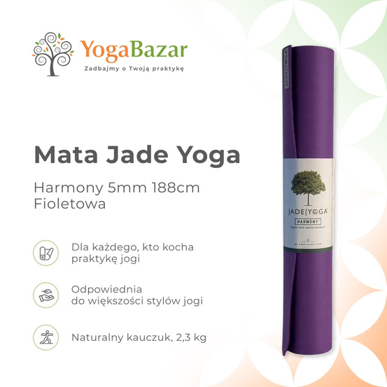 Mata do jogi Jade Yoga Harmony 5mm (188cm) - Fioletowa