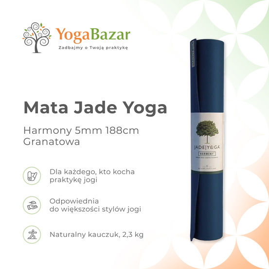 Mata do jogi Jade Yoga Harmony 5mm (188cm) - Granatowa