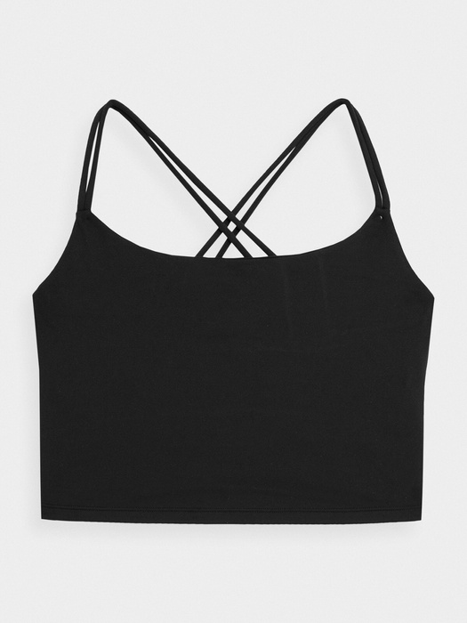 Crop top do jogi 4F z materiałów z recyklingu - grafitowy, rozmiar S