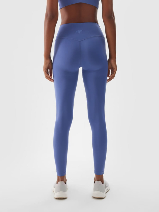 Legginsy do jogi 4F F277 wysoki stan - niebieskie, rozmiar S