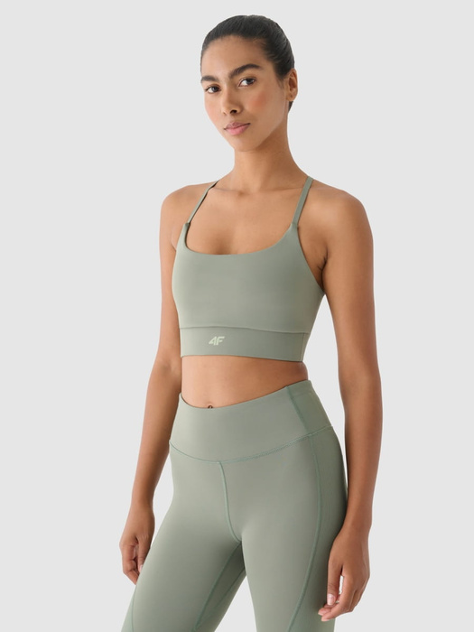 Biustonosz sportowy 4F USBAF138 low support - oliwkowy, rozmiar XL