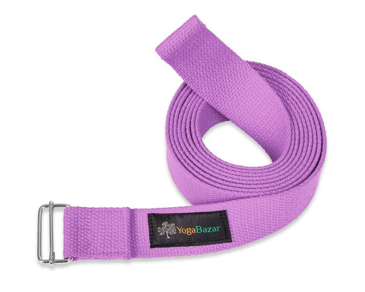 Pasek do jogi fioletowy 280 cm x 3,8 cm