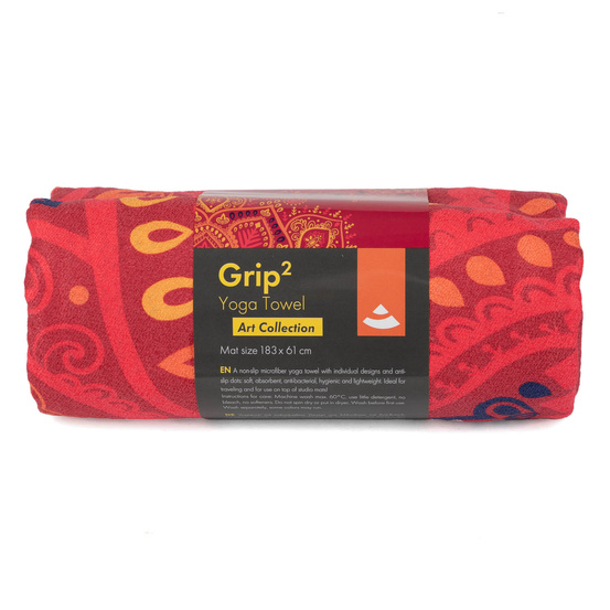 Ręcznik do jogi GRIP2 Red Mandalas