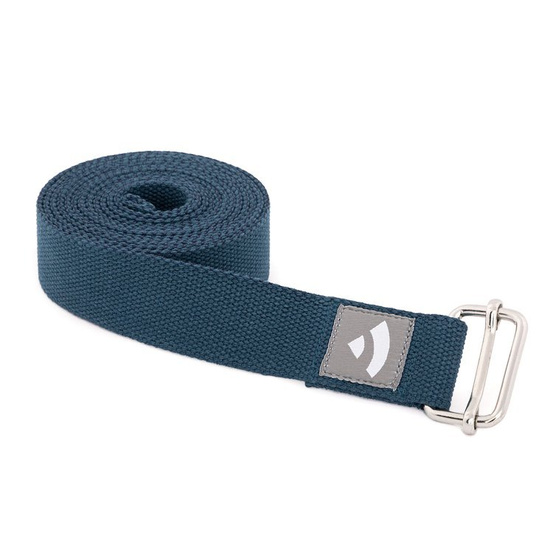 Pasek do jogi Asana ciemnoniebieski 2,5 m x 38 mm