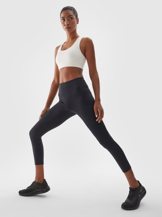 Legginsy do jogi 4F 7/8 F276 wysoki stan - czarne, rozmiar XS