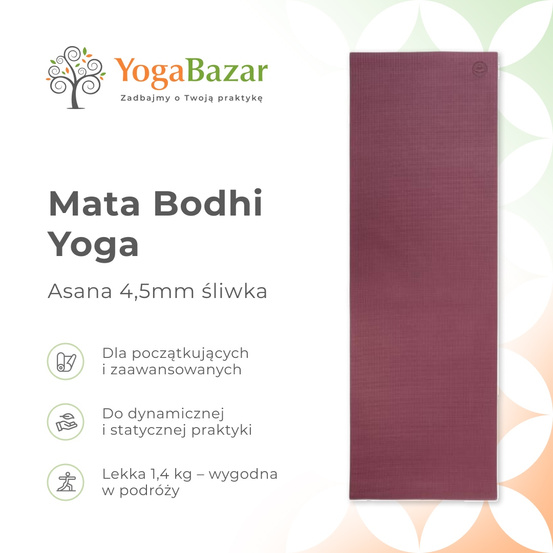 Mata do jogi Asana 4,5mm - śliwka