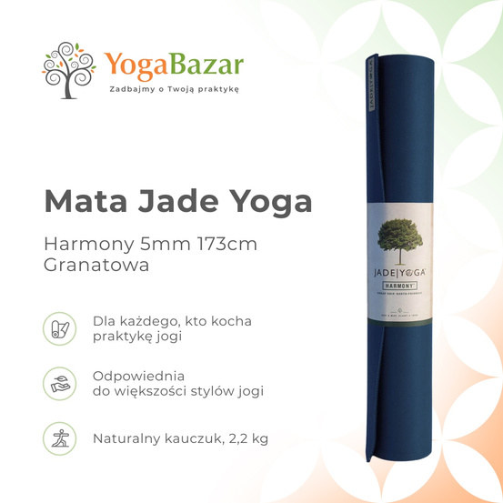 Mata do jogi Jade Yoga Harmony 5mm (188cm) - Granatowa