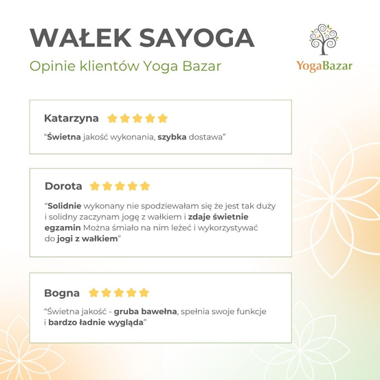 Wałek do jogi Sayoga z czarnym pokrowcem 