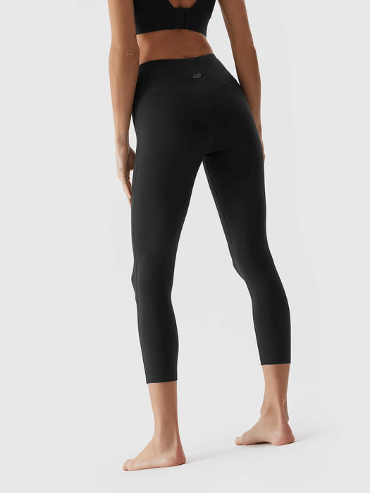 Legginsy do jogi 7/8 4F z recyklingu - antracytowy, rozmiar XS