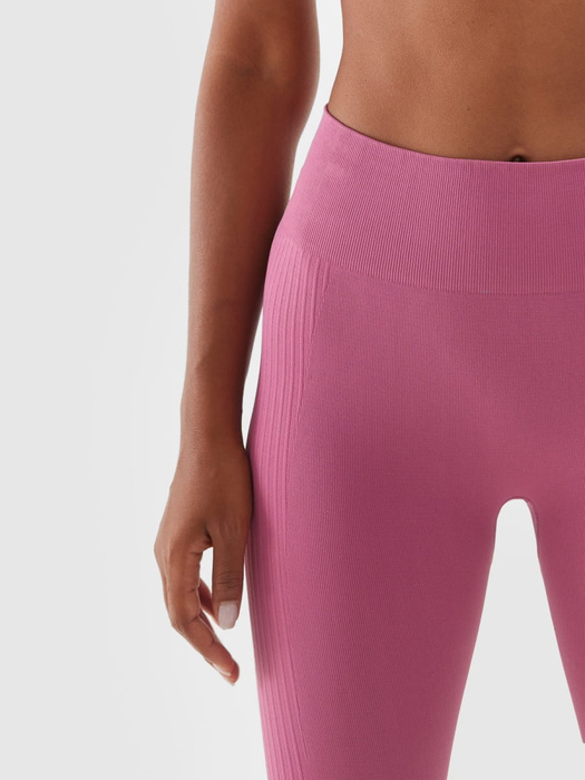 Legginsy treningowe 4F F278 wysoki stan - różowe, rozmiar XS/S