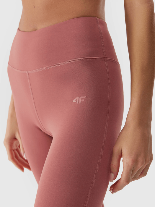 Legginsy do jogi 7/8 4F z recyklingu - różowy, rozmiar L