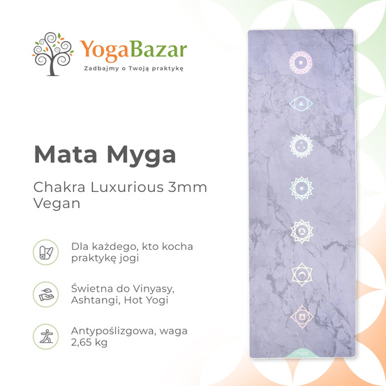 Mata do jogi Myga Chakra Luxurious 3mm Vegan Outlet
