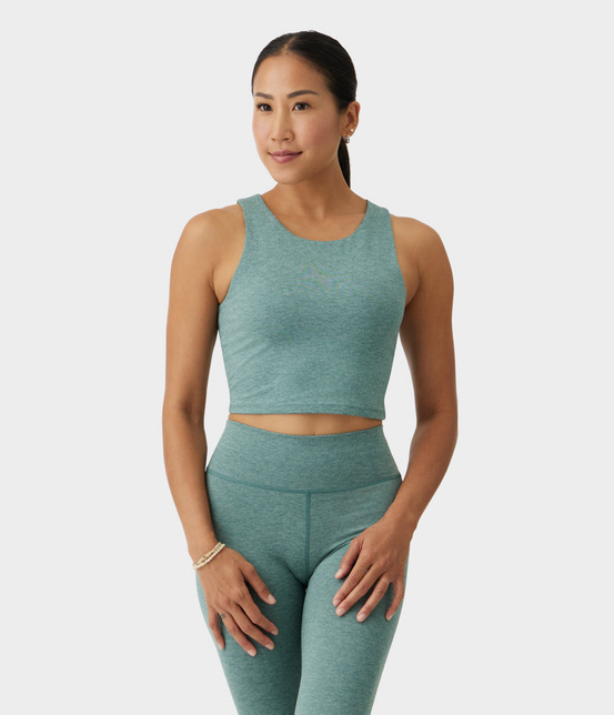 Top damski Manduka Dhara – Black Sage Heather, rozmiar XS