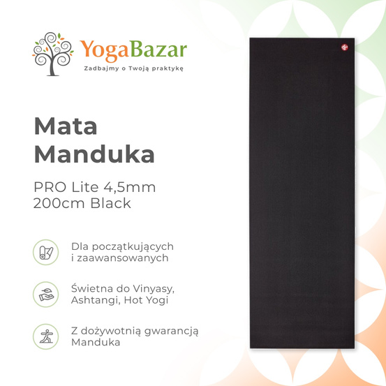 Mata do jogi Manduka PRO Lite 4.7mm 200cm - Black