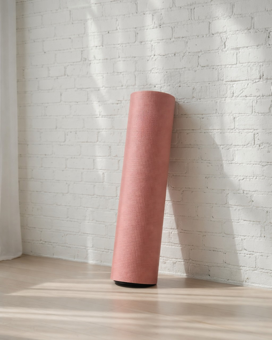 Mata do jogi Leela 4,5 mm - różowa z hamsą