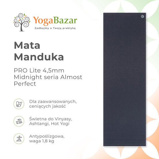 Mata do jogi Manduka PRO Lite 4.7mm - Midnight - seria Almost Perfect