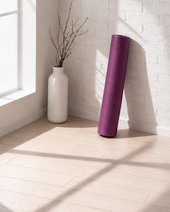 Mata do jogi Leela 4,5 mm - oberżyna z mandalą