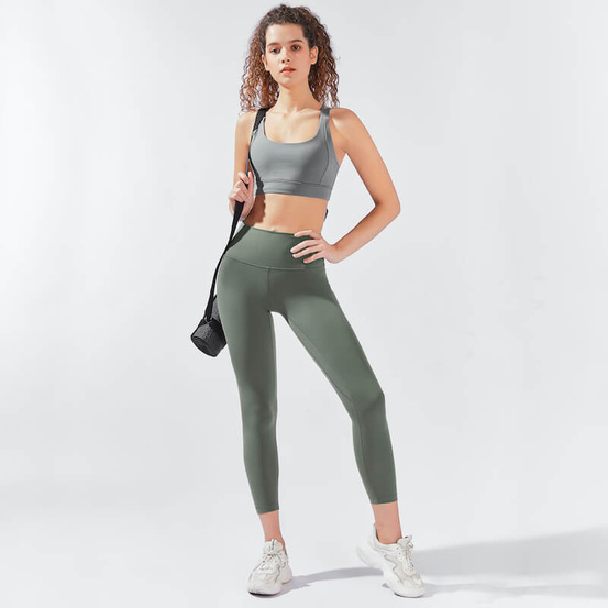 Legginsy myga Yula High-Waisted 7/8 - Olive green rozmiar XS