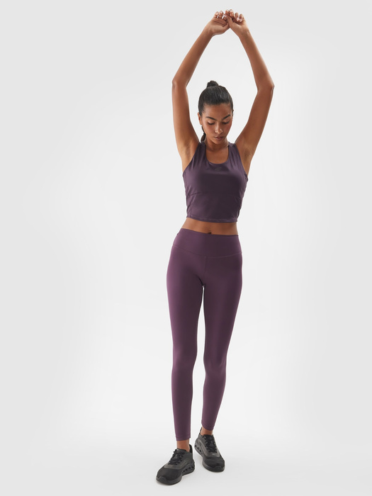 Legginsy treningowe 4F F301 średni stan - fioletowe, rozmiar XS