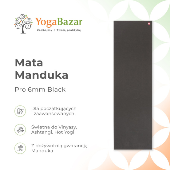 Mata do jogi Manduka Pro 6mm - Black