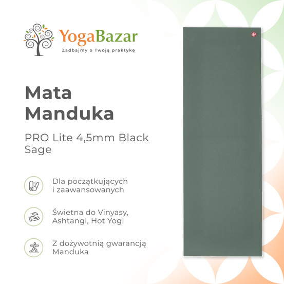 Mata do jogi Manduka PRO Lite 4.7mm - Black Sage