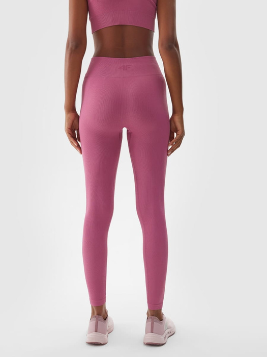 Legginsy treningowe 4F F278 wysoki stan - różowe, rozmiar M/L