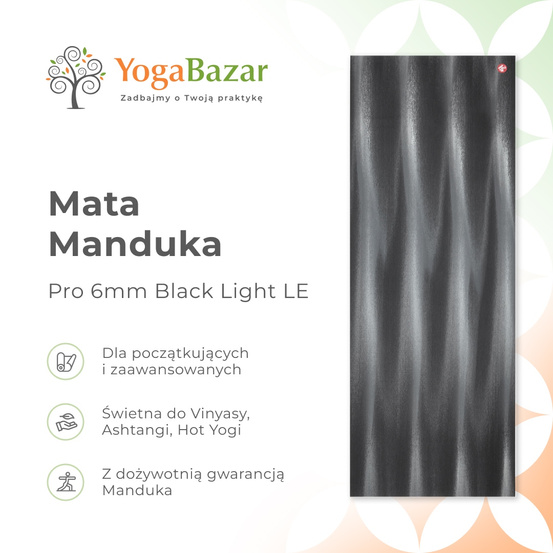Mata do jogi Manduka Pro 6mm - Black Light LE