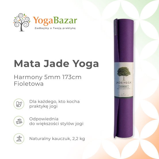 Mata do jogi Jade Yoga Harmony 5mm (173cm) - Fioletowa
