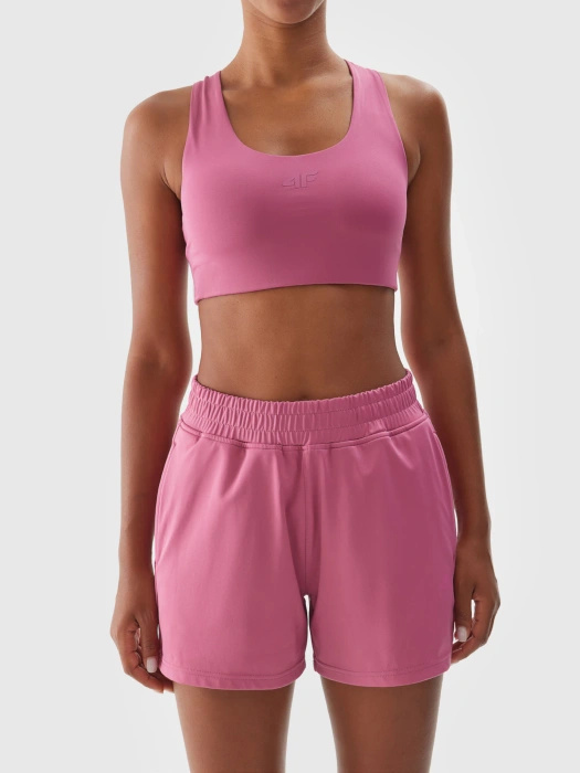 Biustonosz sportowy 4F USBAF140 low support - różowy, rozmiar S