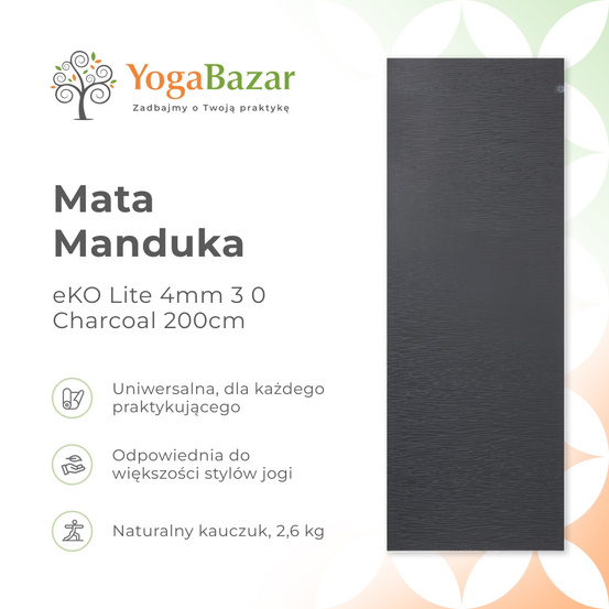 Mata do jogi Manduka eKO Lite 4mm 3.0 - Charcoal 200cm