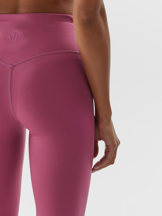 Legginsy do jogi 4F 7/8 F276 wysoki stan - różowe, rozmiar XS