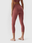 Legginsy do jogi 7/8 4F z recyklingu - różowy, rozmiar XS