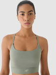 Biustonosz sportowy 4F USBAF138 low support - oliwkowy, rozmiar XL