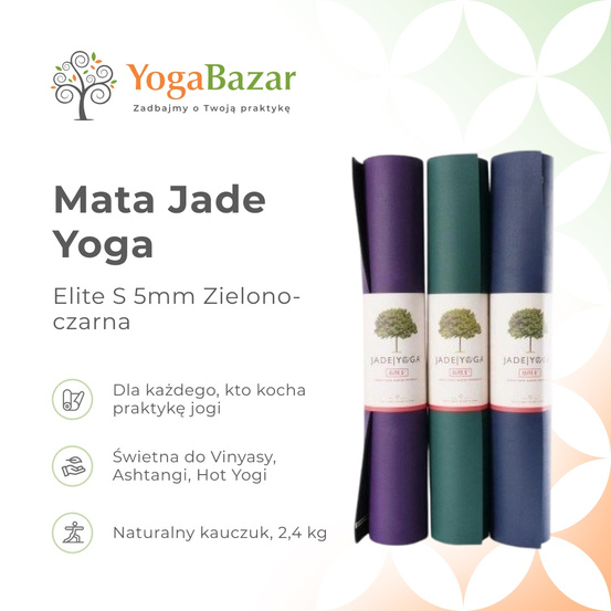 Mata do jogi Jade Yoga Elite S 5mm - Zielonoczarna