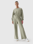 Bluza crop top 4F z modalu - oliwkowy, rozmiar S