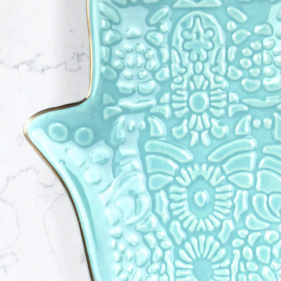 Podstawka ceramiczna na biżuterię myga - Hamsa