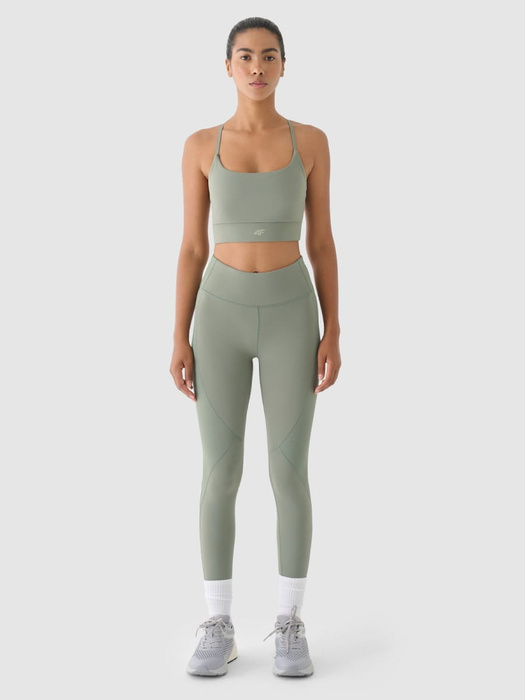 Biustonosz sportowy 4F USBAF138 low support - oliwkowy, rozmiar S