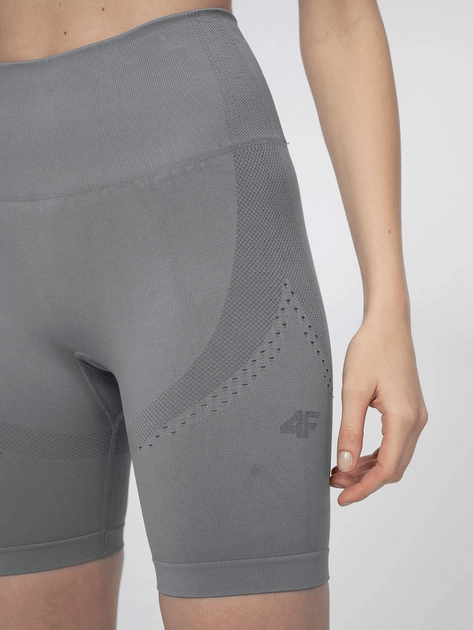 Legginsy krótkie bezszwowe do jogi 4F - szary, rozmiar XS/S