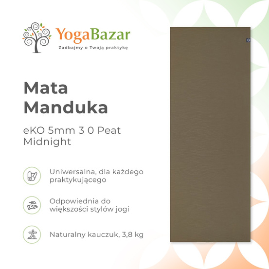 Mata do jogi Manduka eKO 5mm 3.0 - Peat Midnight