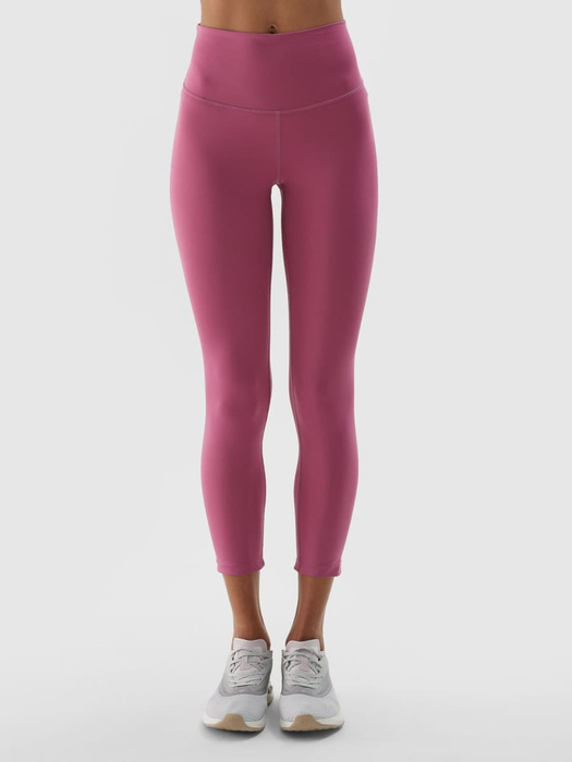 Legginsy do jogi 4F 7/8 F276 wysoki stan - różowe, rozmiar M