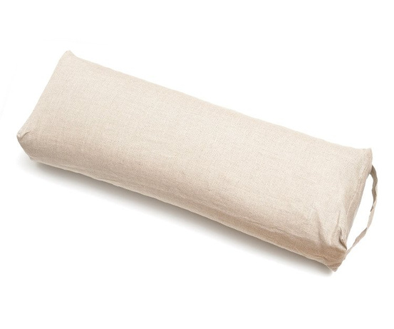 Lniany bolster do jogi – naturalny płaski wałek z łuską gryki