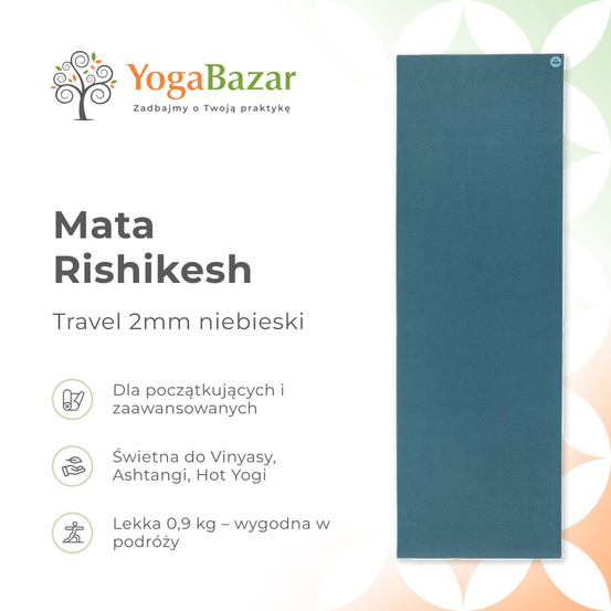 Mata do jogi Rishikesh Travel 2mm - niebieski