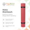 Mata do jogi Kailash Premium 3mm - Długa 200cm - bordowy