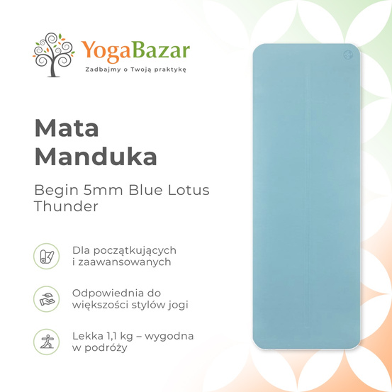 Mata do jogi Manduka Begin 5mm - Blue Lotus Thunder