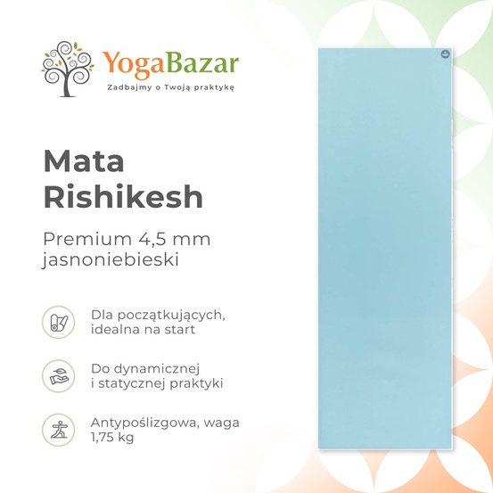 Mata do jogi Rishikesh Premium 4.5 mm - jasnoszary