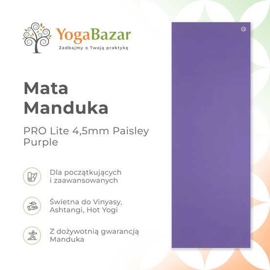 Mata do jogi Manduka PRO Lite 4.7mm - Paisley Purple