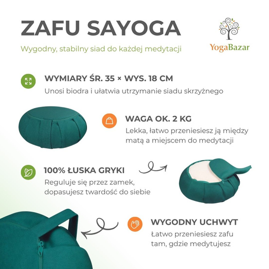 Zafu z podwójnym pokrowcem - kolor morski 