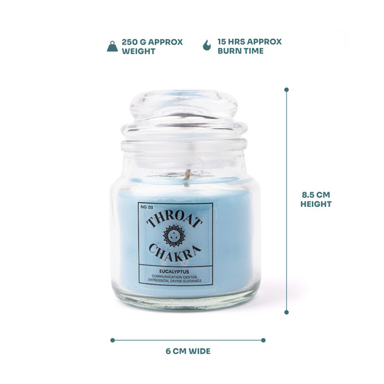 Świeca zapachowa eukaliptus - Czakra gardła